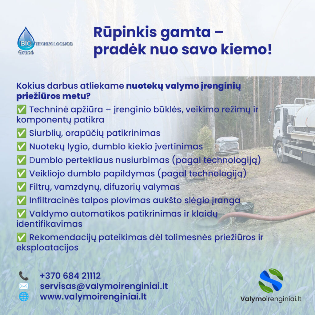 Nuotekų valymo įrenginių priežiūra